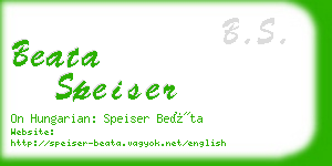 beata speiser business card